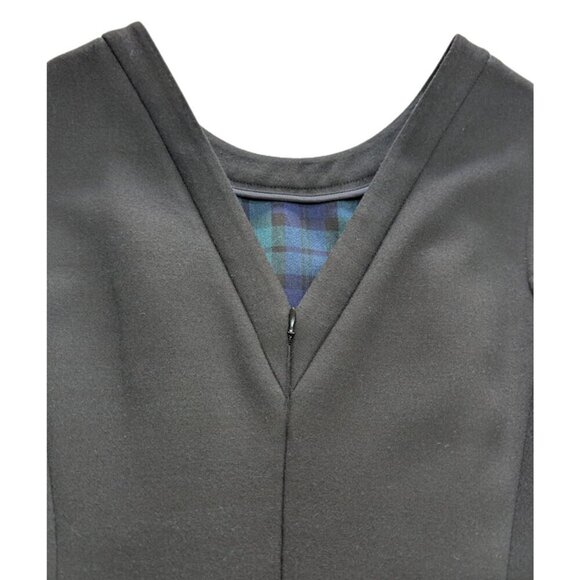 Vineyard Vines Sleeveless Black Fit and Flare Dress Tartan Plaid lining *SZ 6 - Picture 7 of 10